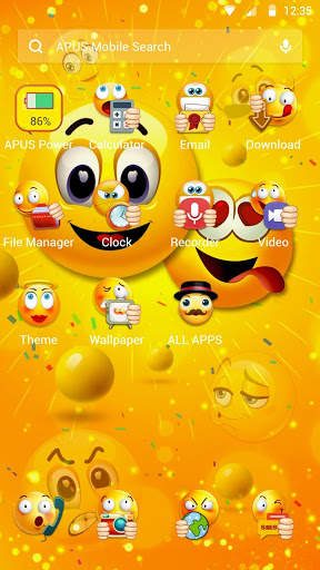 Funny Emoji APUS Launcher theme स्क्रीनशॉट 2