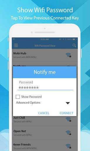 عرض مفتاح كلمة مرور Wifi: مكتشف مفتاح WiFi 4 تصوير الشاشة