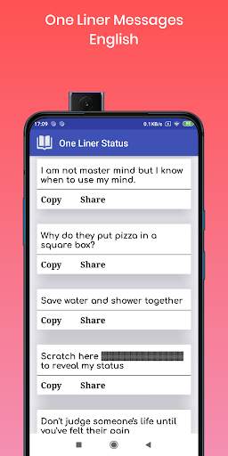 One Liner English Hindi Status Quotes Ads Free screenshot 1