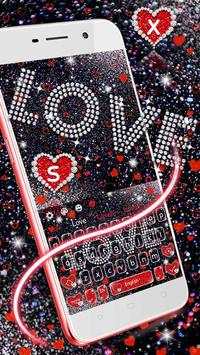 Giltter Love Heart Keyboard Theme screenshot 2