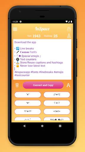 InSpace caption for Instagram screenshot 4
