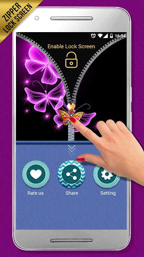 Butterfly Zipper Lock Screen screenshot 3