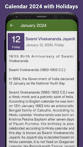 Calendar 2024 with Holidays screenshot 4