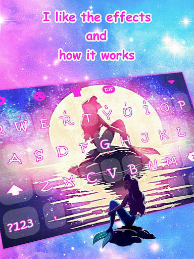 Galaxy Mermaid Emoji Keyboard Theme screenshot 3