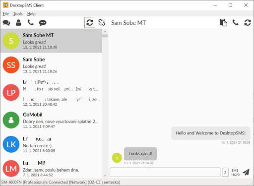 DesktopSMS Lite - Send SMS from PC computer screenshot 1