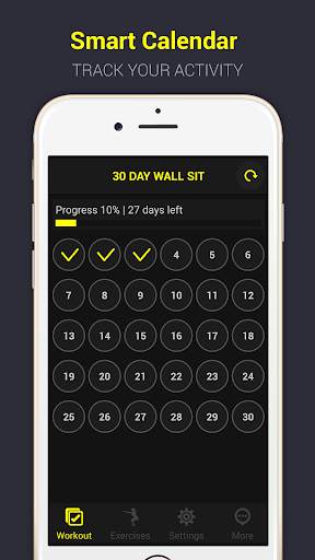 30 Day Wall Sit Challenge Free screenshot 2