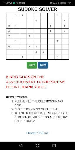 Sudoko Solver - World Fastest screenshot 1