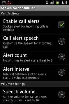 Talking Caller ID Free screenshot 1