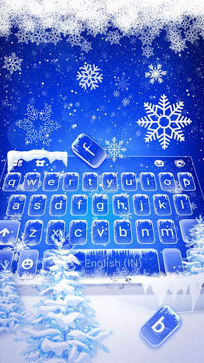 Tema Keyboard Froze Snowflakes Live screenshot 1
