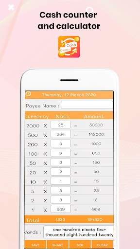 Money Counter and Cash Calculator Counter forIndia screenshot 3