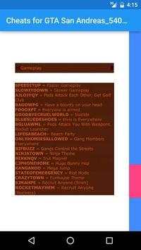 Cheats for GTA San Andreas screenshot 4