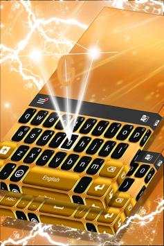 Neon Gold Keyboard Theme скриншот 4