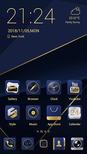 (FREE) Blue Gold GO Launcher Theme screenshot 1