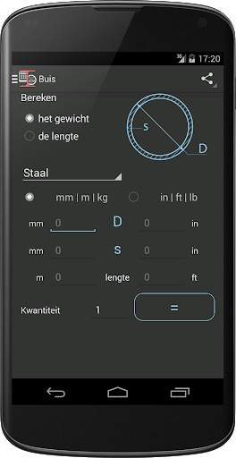 Metaal Gewicht Calculator screenshot 1