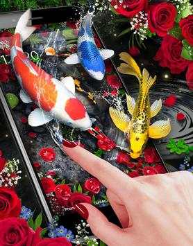 Lively 3D Rose Fish Theme screenshot 2