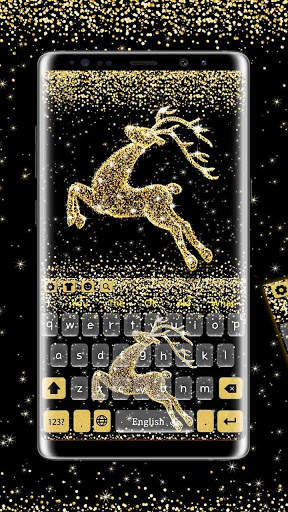 Shiny Star Gold Reindeer Keyboard screenshot 1