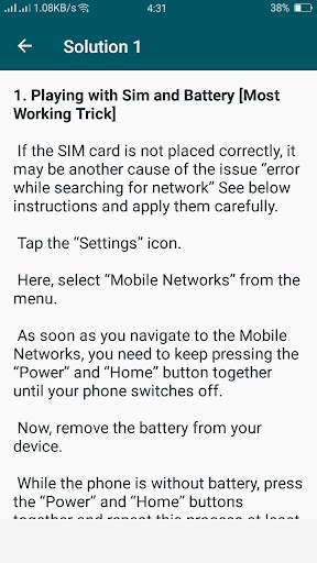 Fix Mobile Network Error screenshot 2
