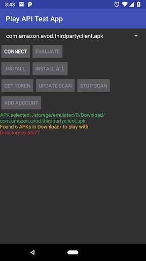 Play API Test App screenshot 2
