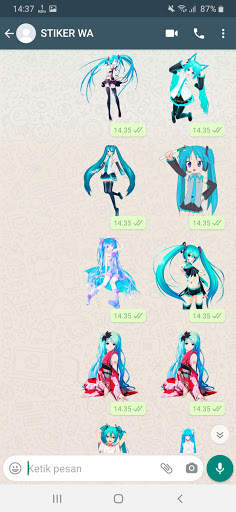Chat Sticker WA Hatsune Miku Anime WAStickerApps screenshot 7
