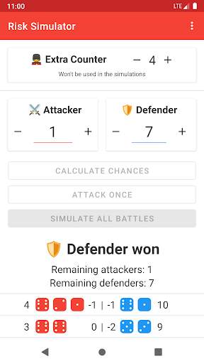 Risk Battle Simulator - Risk Calculator/Dice Roll screenshot 4