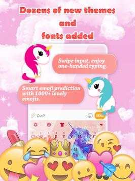 Rose Gold Unicorn Keyboard Theme for Girls screenshot 2