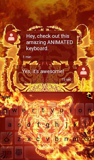 Fire Tiger Keyboard Wallpaper screenshot 3