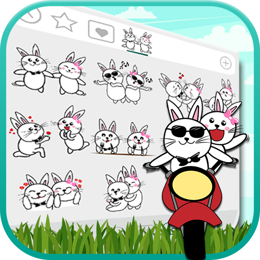 Bunny In Love Emoji Stickers icon