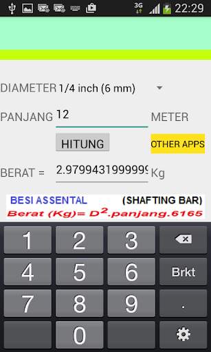Kalkulator Tabel Berat Besi screenshot 2