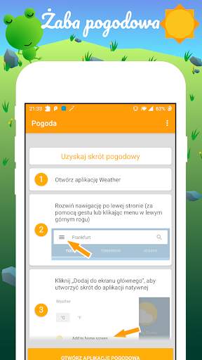 Żaba pogodowa skrót screenshot 1