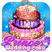 princess wedding cake icon