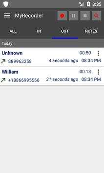 Automatic voice call recorder and audio notes скриншот 3