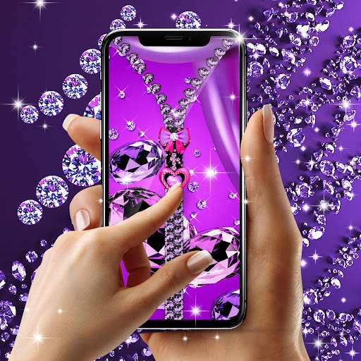 Purple diamond lock screen screenshot 4