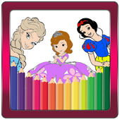 Coloring book for princess icon