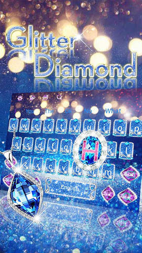 Blue Diamond Glitter Keyboard screenshot 2