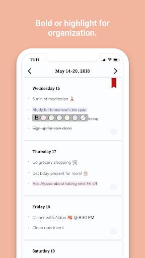 Listberry - agenda planner скриншот 2