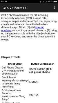 Cheats Guide GTA V PC screenshot 3