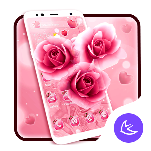 Pink Rose APUS Launcher theme أيقونة