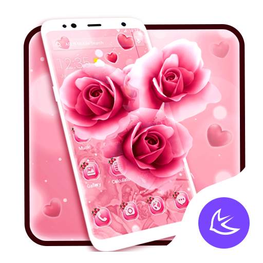 Pink Rose APUS Launcher theme 63.0.1001