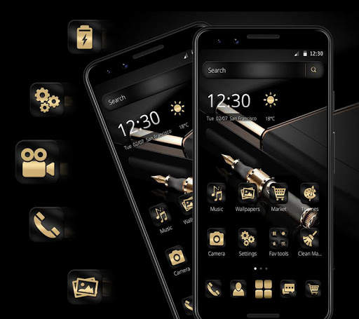 Metallic Golden Black Business Theme screenshot 2