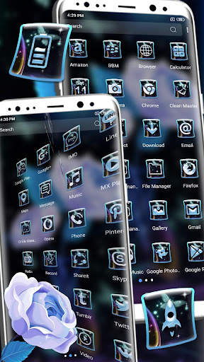 Neon Rose Edge Launcher Theme screenshot 3