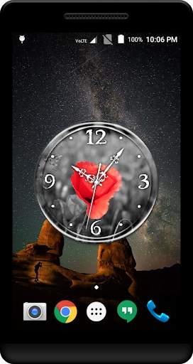 Red Poppy Clock Live Wallpaper screenshot 2