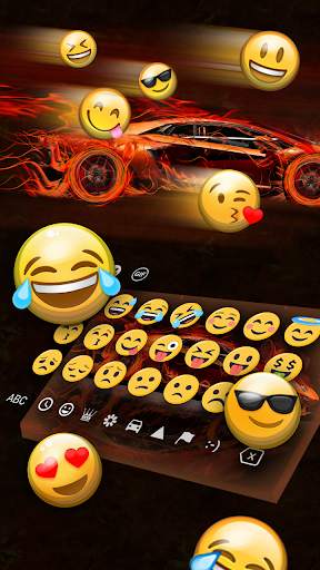 Flaming Sports Car Keyboard Theme screenshot 3
