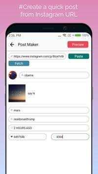 InstaMokcup - Fake Instagram Post Maker screenshot 3