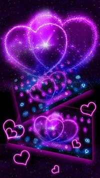Glittering Neon Love Keyboard screenshot 1