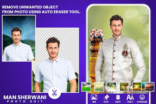 Man Sherwani Photo Suit Editor screenshot 2