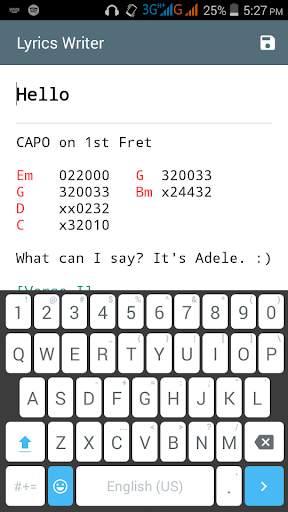 Lyrics Writer with Chords screenshot 4