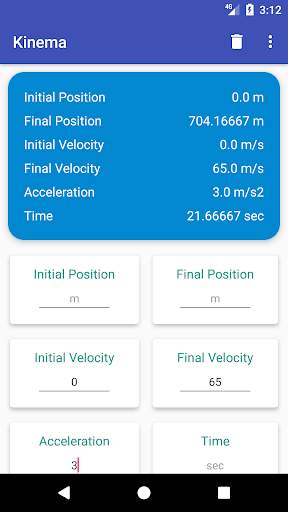 Kinema - Kinematics Calculator скриншот 4