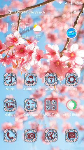 Cherry Blossom APUS Launcher theme screenshot 1