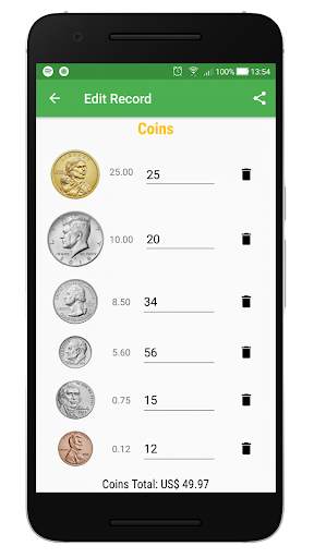 Coins and Notes Counter (USD, EUR & BRL) screenshot 3