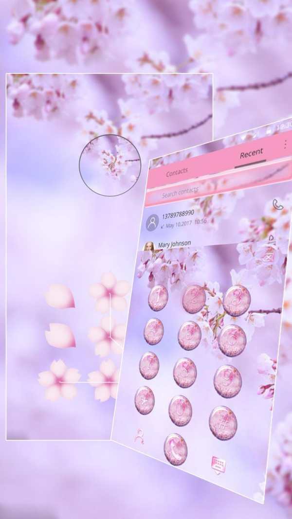Pink Flower Theme Sakura Pattern Lock screenshot 3